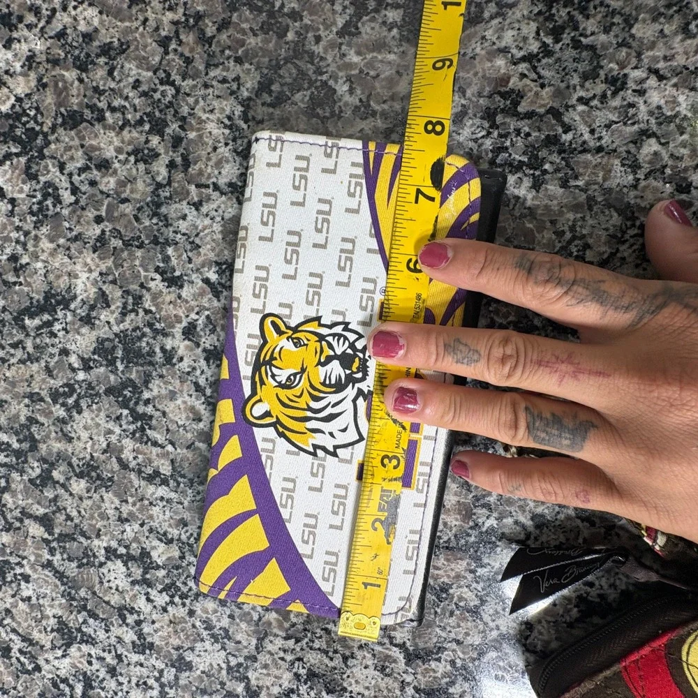 LSU Tigers Trifold Checkbook Wallet Purple Gold Collegiate Fan Gear